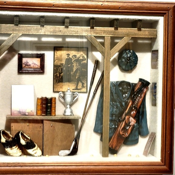 New Hand Crafted Golf Shadow Box Miniatures